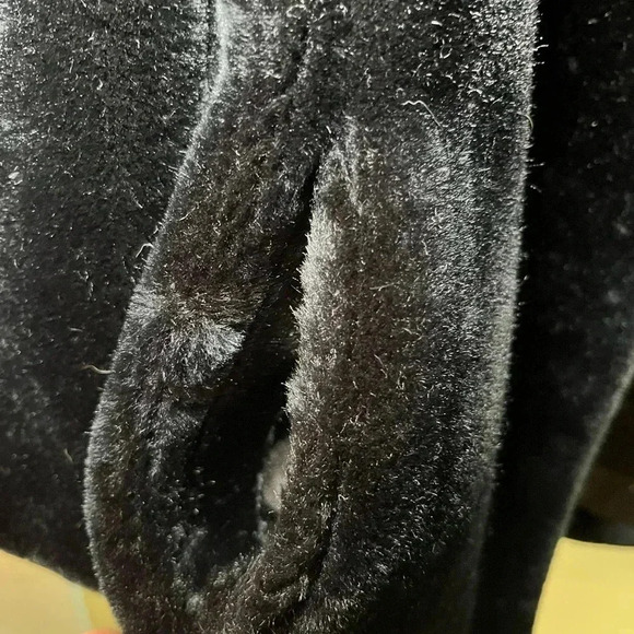 Vintage Womens Coat 13-14 Glenoit Intrigue Black Faux Fur Union Made in USA. - Picture 10 of 14